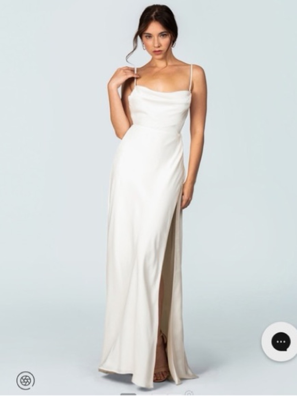 Fame and Partners champagne maxi dress bridesmaid prom wedding size 10